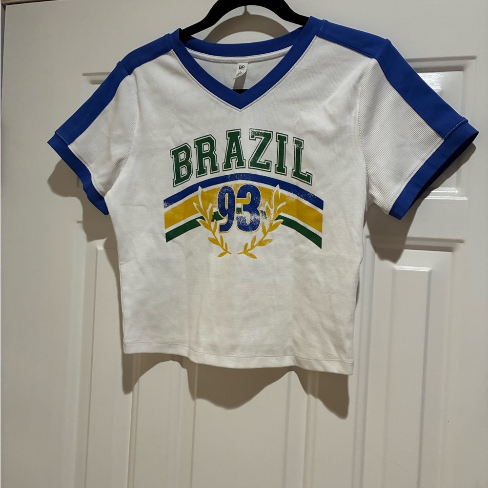 BP nwot Brazil Tee - White and Blue